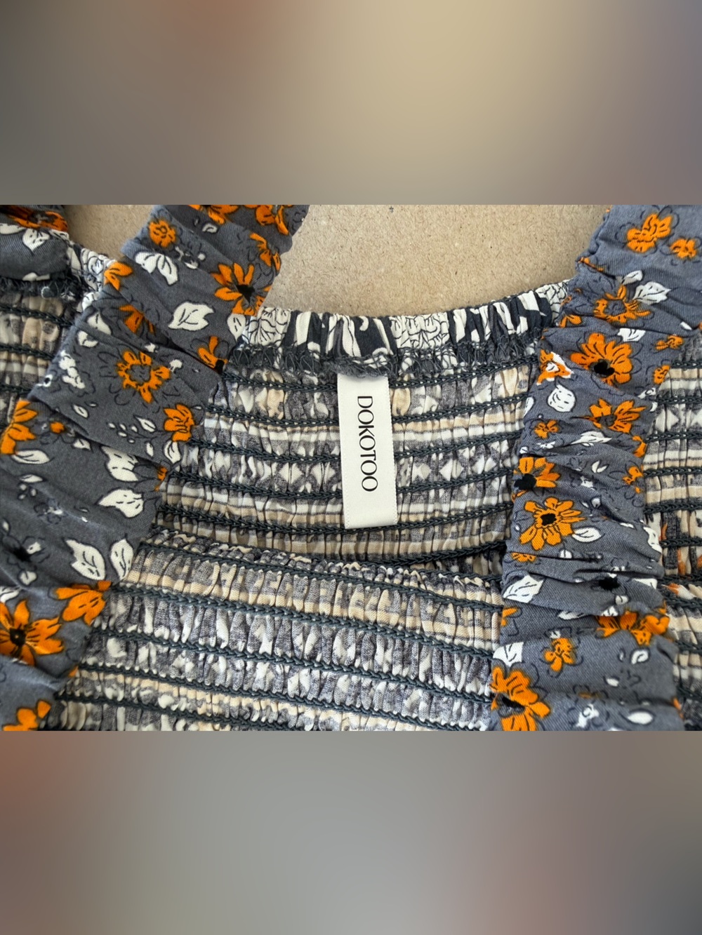 Dokotoo — NWOT Smocked Wide-Leg Jumpsuit in Blue Floral — Size M - Picture 4 of 12